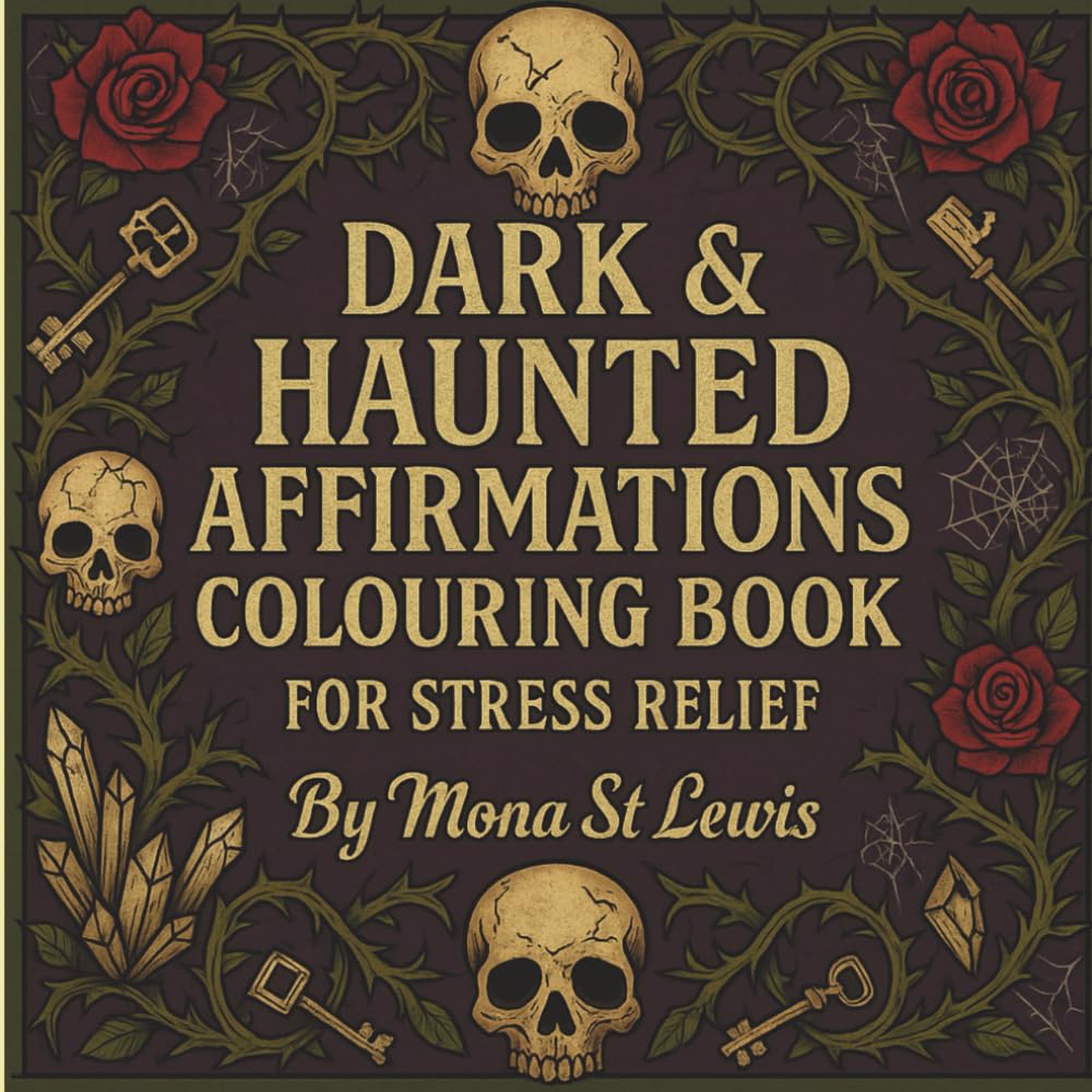 Dark & Haunted Affirmations Colouring Book for Stress Relief: Spooky and Creepy Positive Affirmations with Unique Haunted Designs for Relaxation and Mindfulness