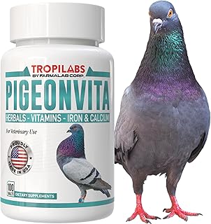 PIGEONVITA para Palomas 100Tabs Vitamins Minerals Aminoacids for Racing Pigeons Show Pigeons Rollers Hens Doves Vitaminas Minerales Aminoacidos