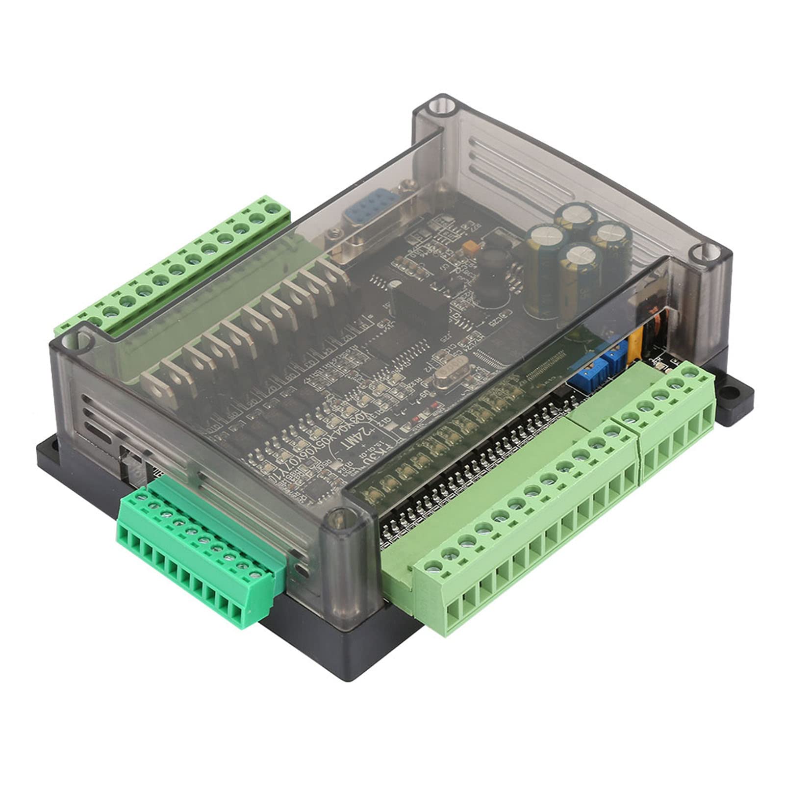 Controlador PLC de 24 V y 24 MT, tarjeta PLC industrial con 6 entradas analógicas, MCU de 32 bits, 14 entradas y 10 salidas de transistor, I/O de alta velocidad de 100 k pulsos