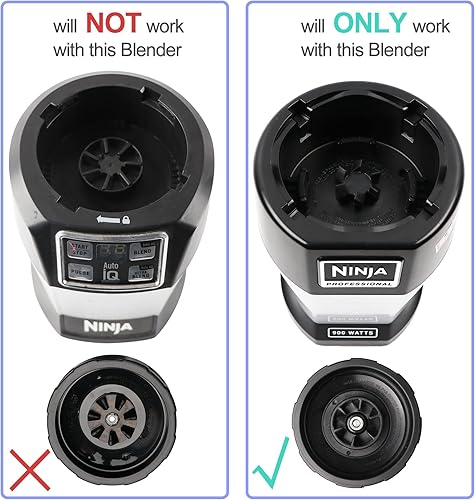 Miniatura 4 de 6-Fin Ninja Blender Blade piezas de repuesto hembra aletas cuchilla compatible con Ninja Auto iQ BL450 licuadoras