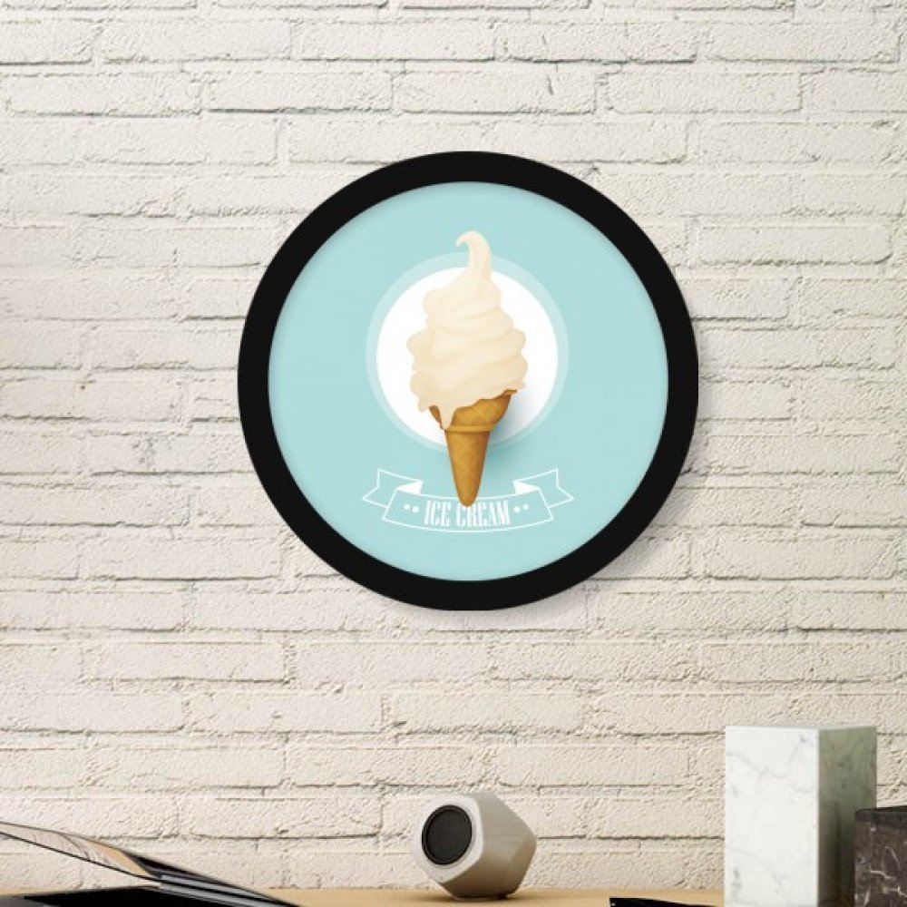 Cadre photo rond en bois noir peinture art pour égayer un mur blanc vide