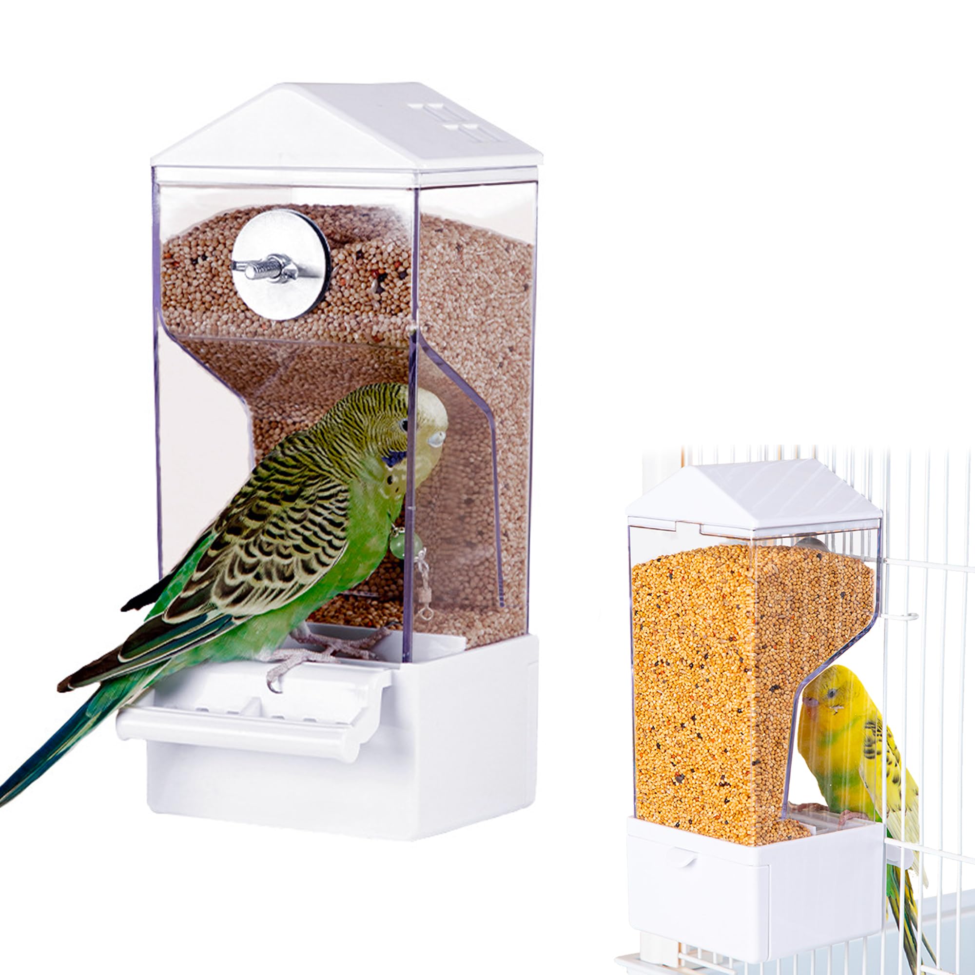 Mangeoire Pour Oiseaux VICASKY - Bol Anti-débordement Avec Compartiments, Fil Métallique, Pour Perroquets Et Perruches - 10