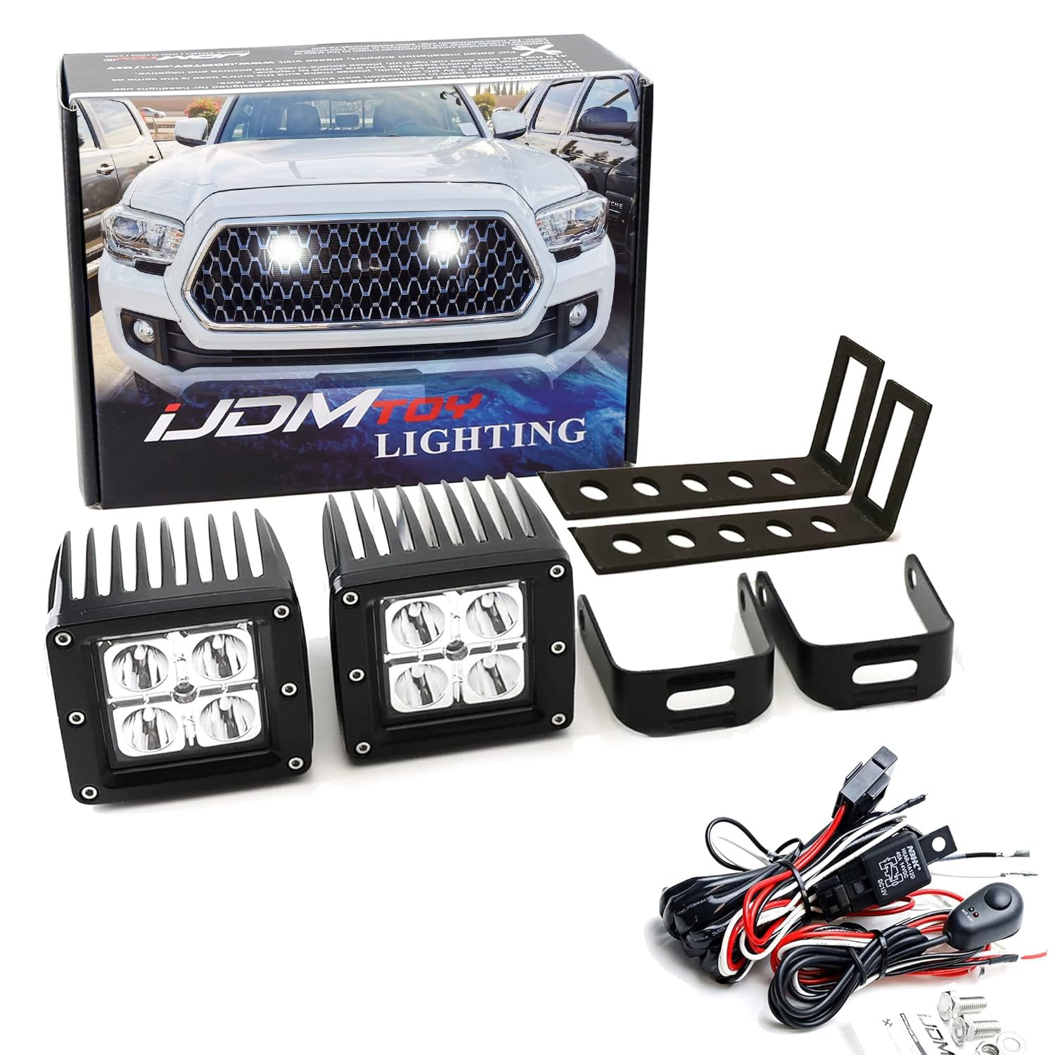 tacoma led pod fog lights Amazon.com: iJDMTOY Hidden Behind Grille LED Pod Light Kit Compatible with  2016-2023 Toyota Tacoma, Includes (2) 20W High Power LED Cubes, Behind  Hood/Grill Mounting Brackets & On/Off Switch Wiring Kit : Automotive
