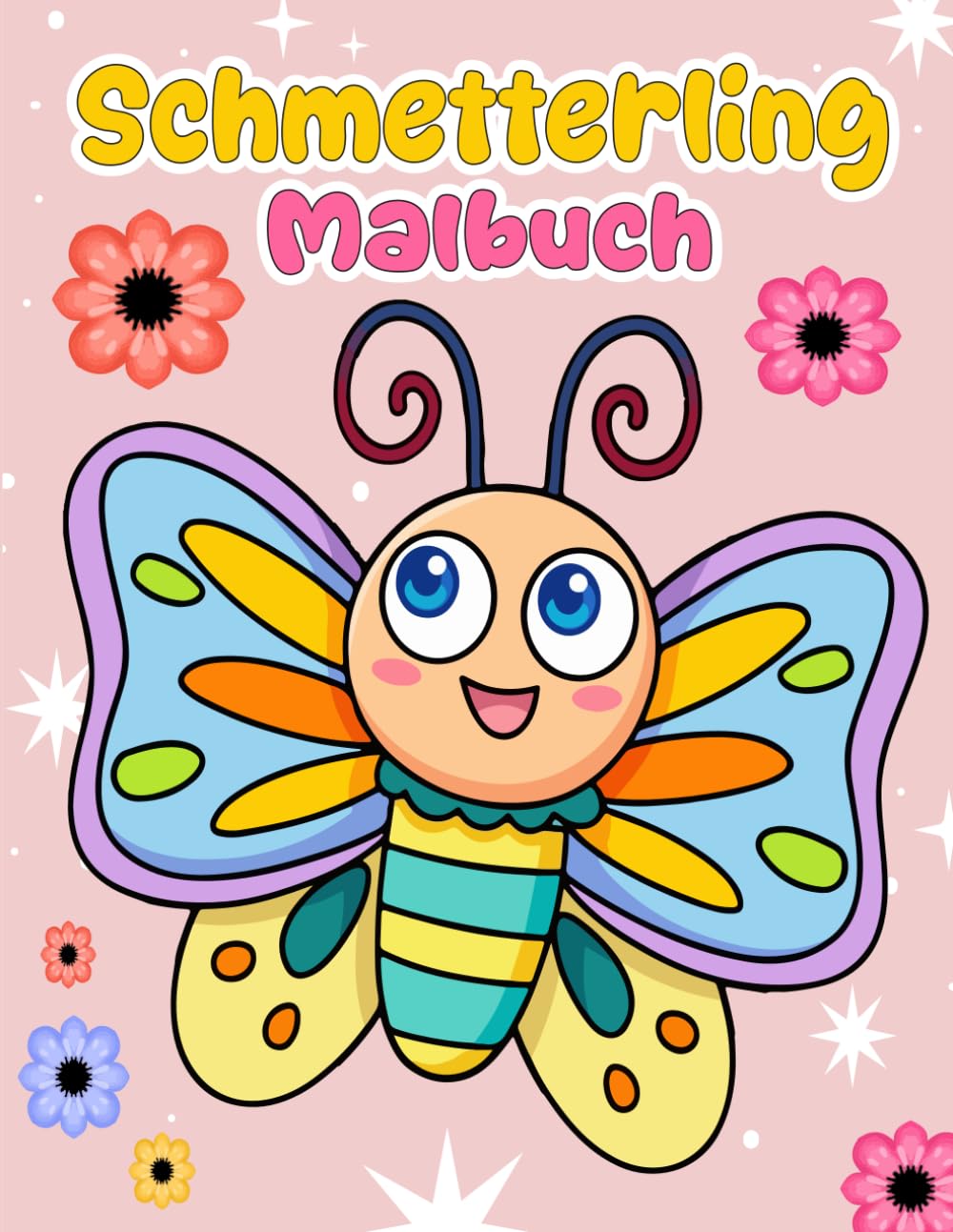 Schmetterling Malbuch: Für Kinder von 4 bis 8 Jahren, 30 niedliche Illustrationen