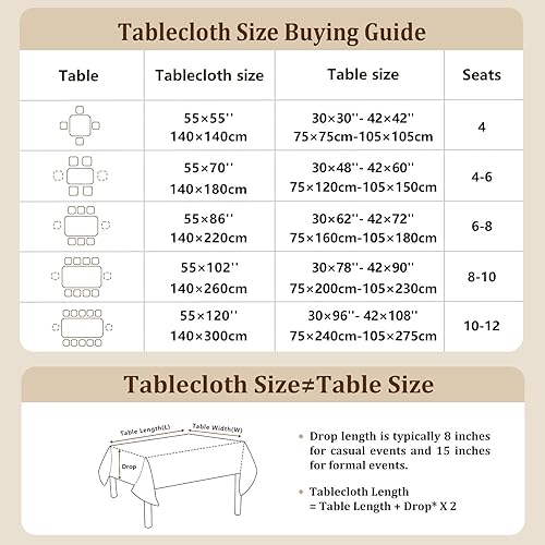 Miniatura 6 de Laolitou Mantel rústico de lino de algodón, impermeable, de arpillera, para cocina, comedor, mantel para mesas rectangulares, rayas grises claras,