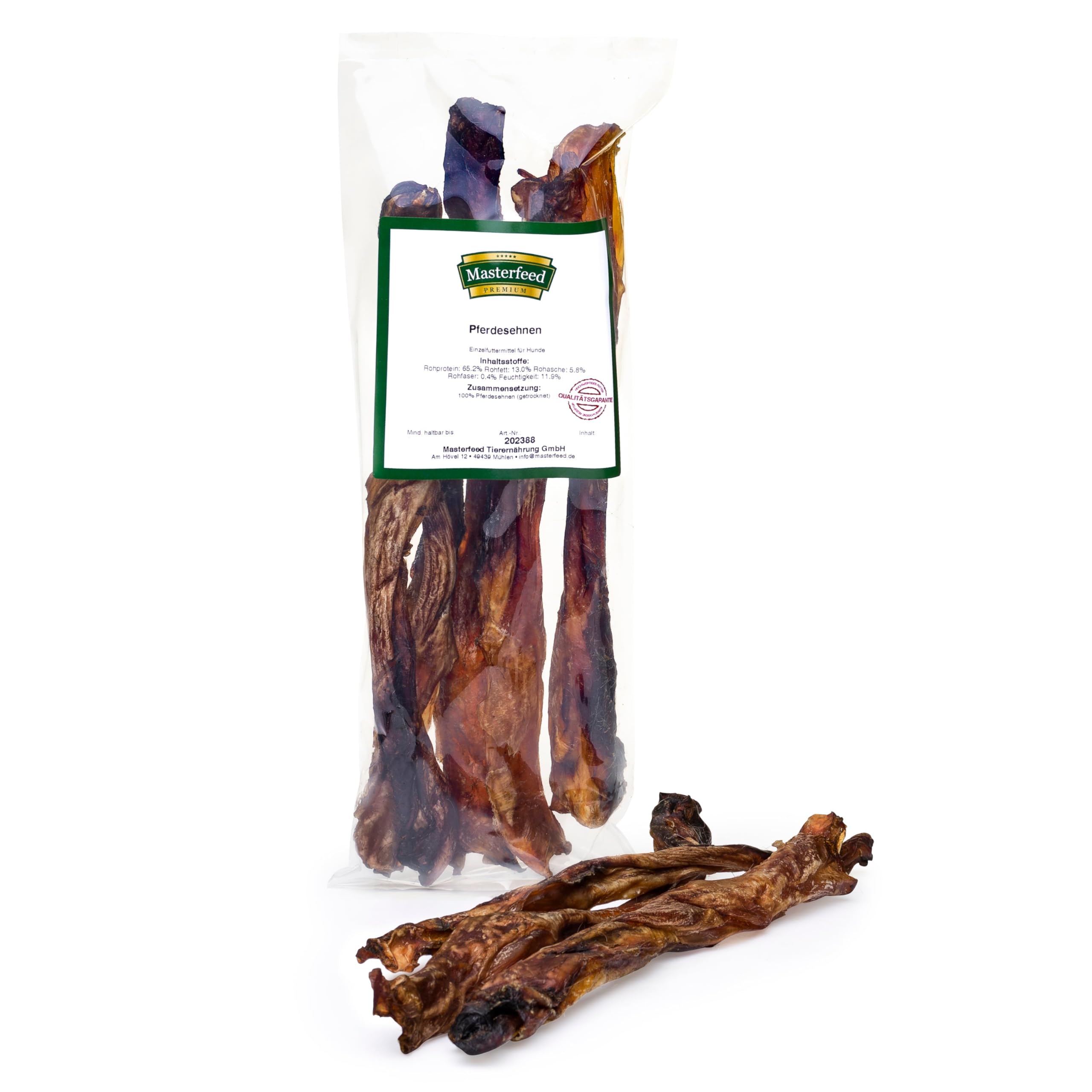 Masterfeed Pferdesehnen, Getrocknet, 100% Natürlich, Kauartikel für Hunde (10 cm, 500 g)