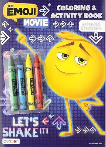 Bendon El libro para colorear y actividades de la película Emoji con lápices de colores, 32 páginas (40939)