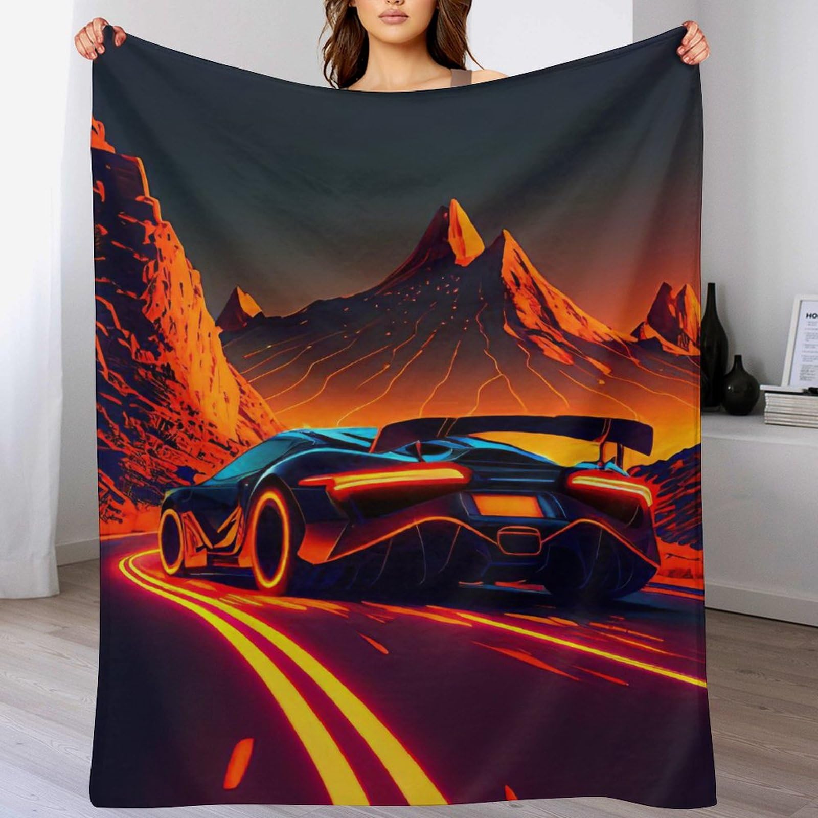 Couverture voiture de sport pour vos soirées télé sur le canapé du séjour 150×200cm