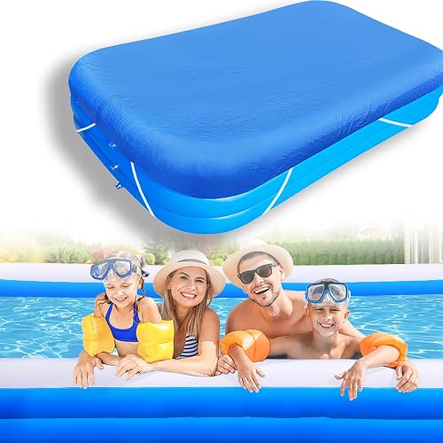 10ft Rectangular Pool Cover 130 in x 72 in Inflatable Pool Cover 10 x 7 ft Above Ground Pool Covers for Garden Outdoor Paddling Family Ten Foot Inflatable Pools Protector