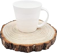 Vista 4 de Discos redondos naturales de madera rústica, 6 piezas de 6.3 a 6.7 pulgadas, kit de madera sin terminar, círculos, manualidades, rebanadas de árbol
