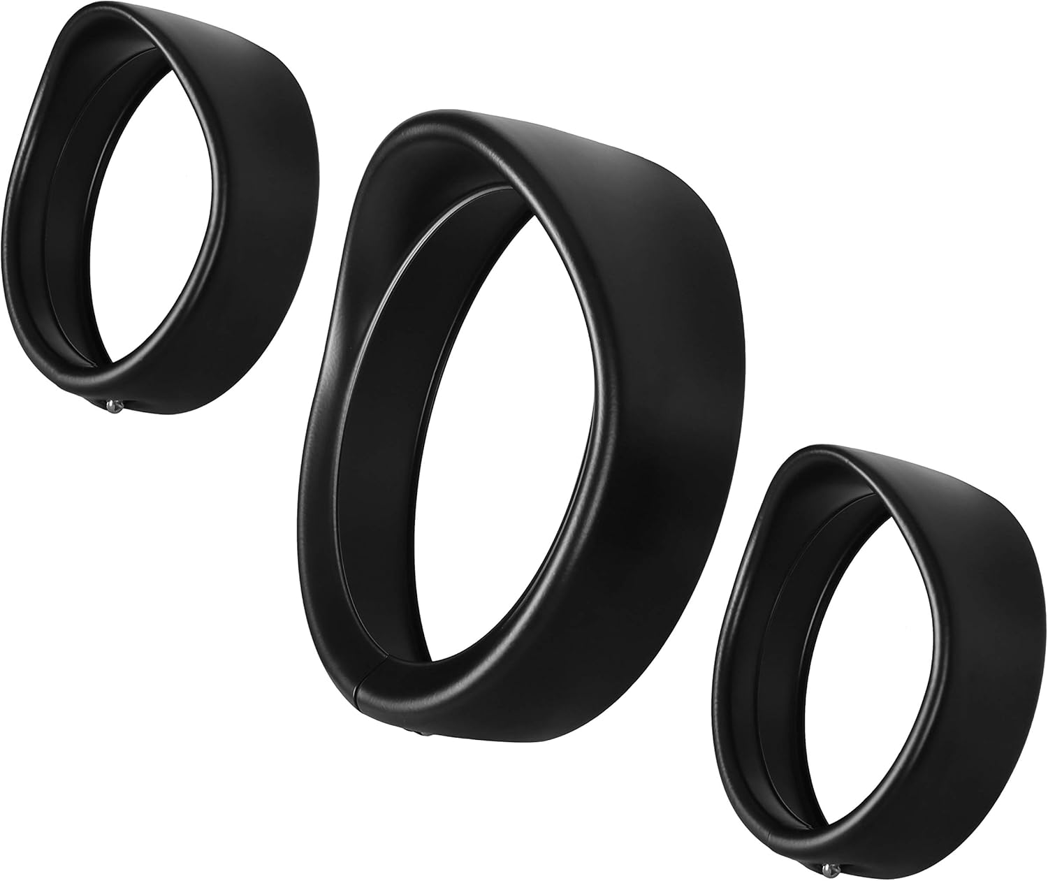 ALMULOO Headlight Trim Ring 7" & Fog Lights Rings Bezel 4.5" Compatible with Harley Electra Glide Road King Street Glide Black Decorate Cover Visor