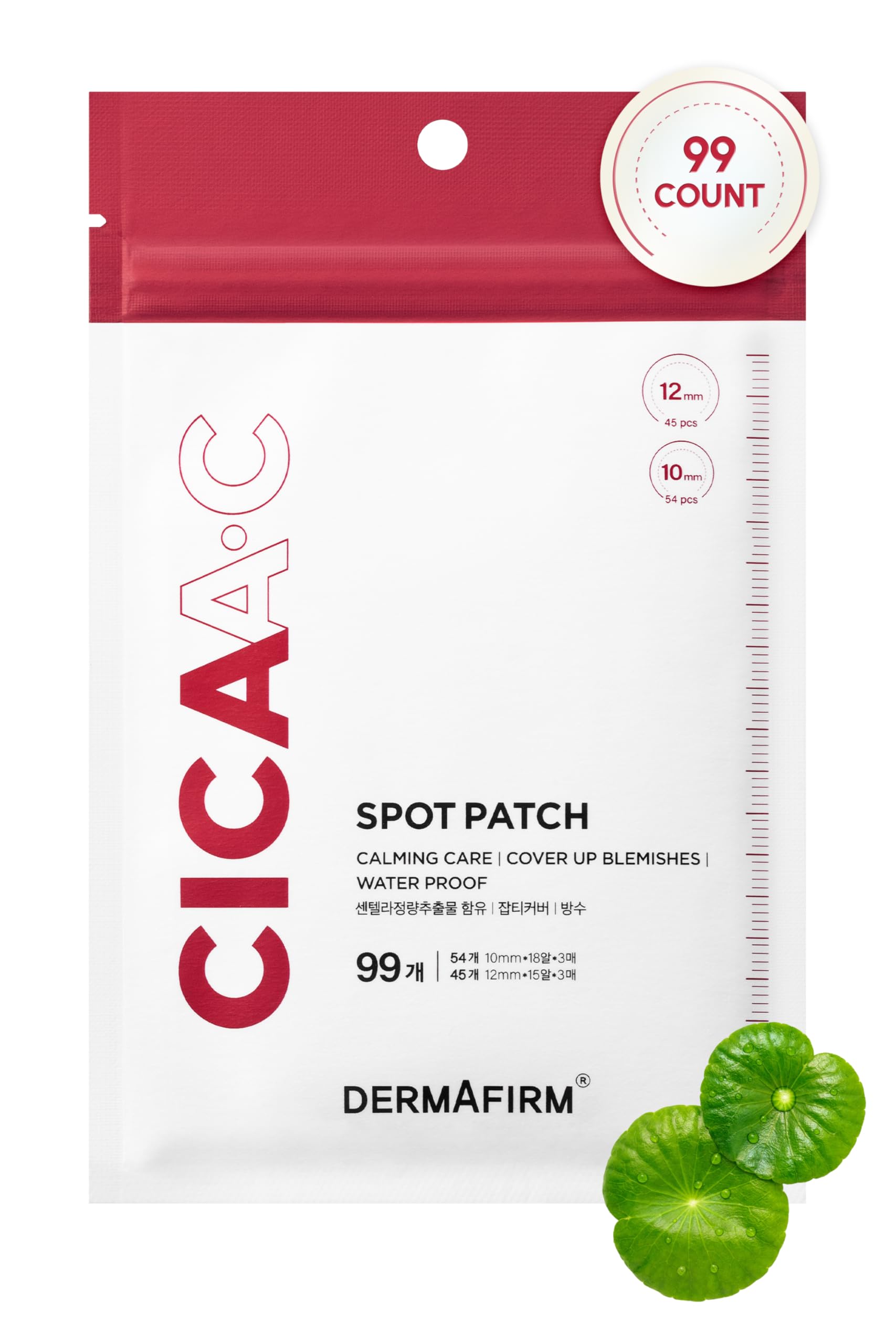 Dermafirm CICA A C Spot Patch - Korean Skin Care Pimple Patches for Face w Centella Asiatica -