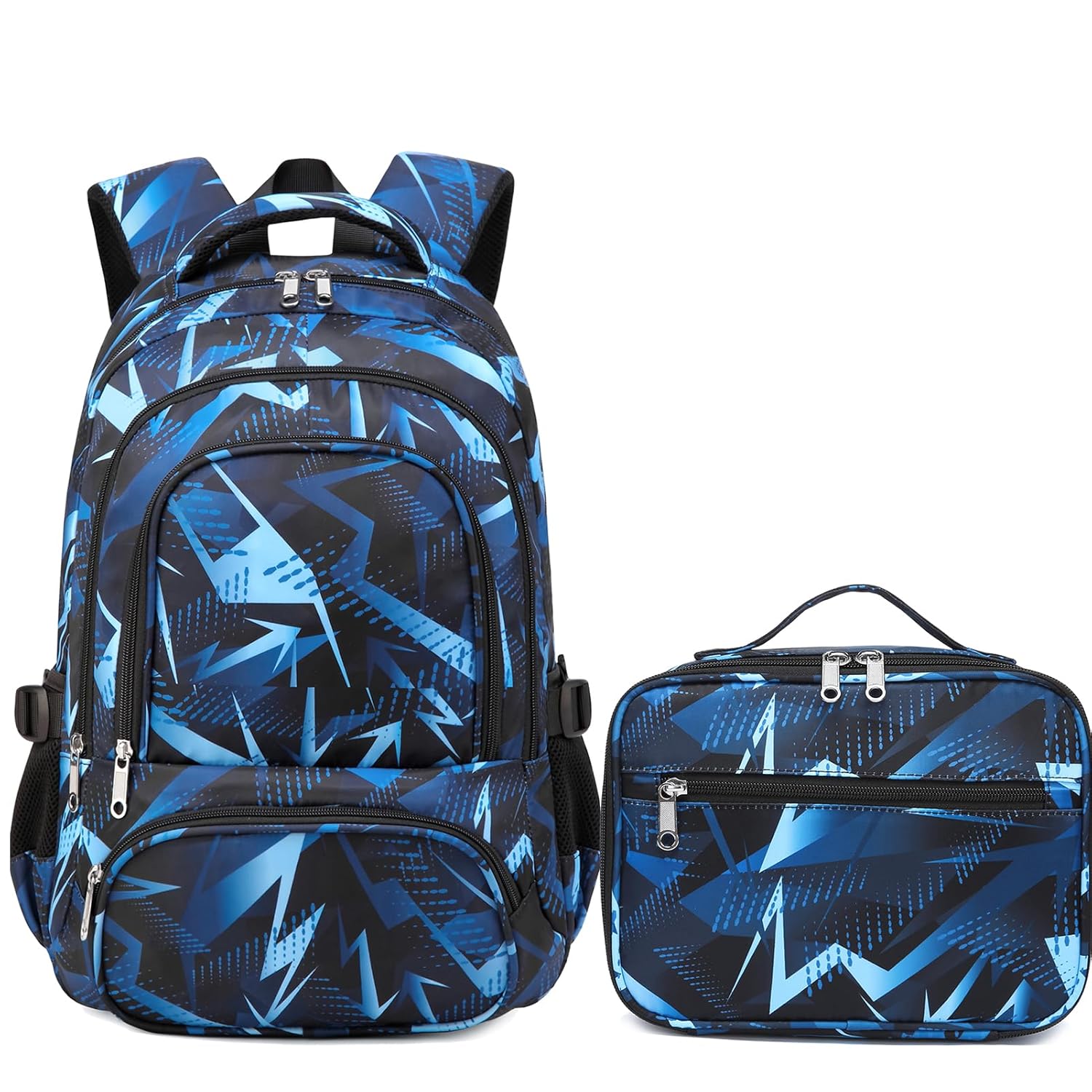 BLUEFAIRY Boys Backpack with Lunch Box Set for Kids Primary Elementary School Bags with Insulated Lunch Bags Back