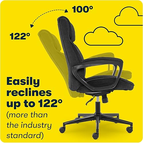 Miniatura 10 de Serta® Hannah Silla Ejecutiva para Oficina en Casa, Ergonómica con Respaldo Medio y Soporte Lumbar, Cojín de Asiento Firme, Almohadas de Cuerpo en