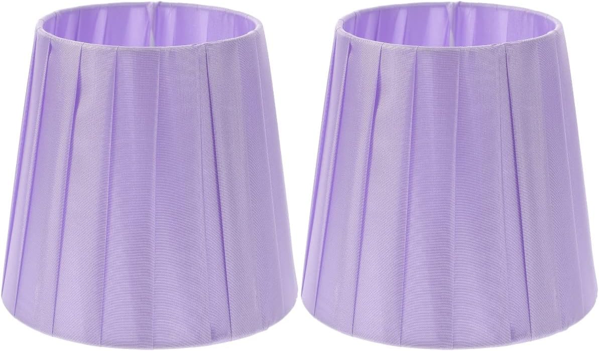 2pcs fabric lampshade chandelier shades cloth lamp shade Replacement Lamp Shades table lamp covers small clip on lampshade cylinder lamp shade e27 iron floor lamp purple Drum