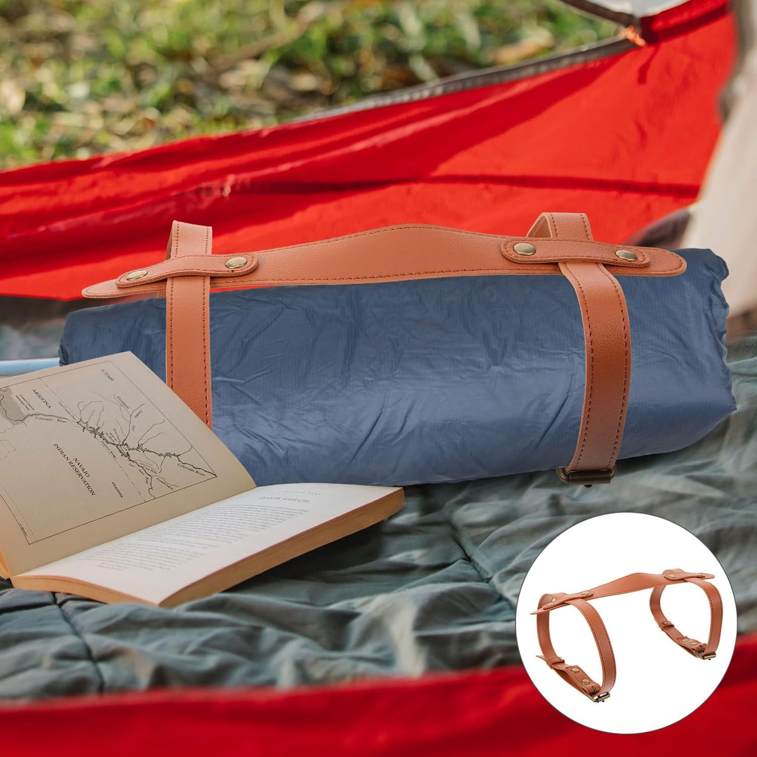 KICHOUSE Blanket Strap for Easy Carrying Camping and Picnic Blanket Binding Strap Lightweight and Portable for Outdoor Adventures and Yoga Fitness