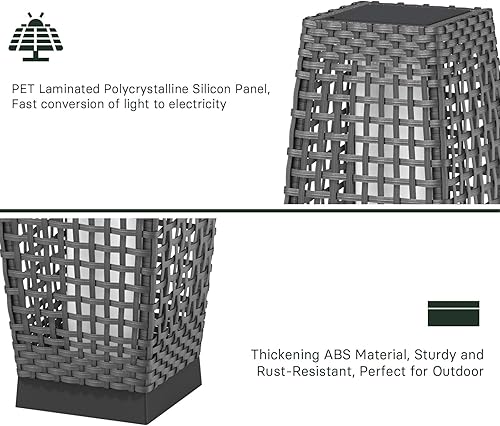 Miniatura 3 de Gran lámpara de pie para el patio para ponerla al aire libre Lámpara de patio luces de patio alimentados con energía solar linterna resistente a la