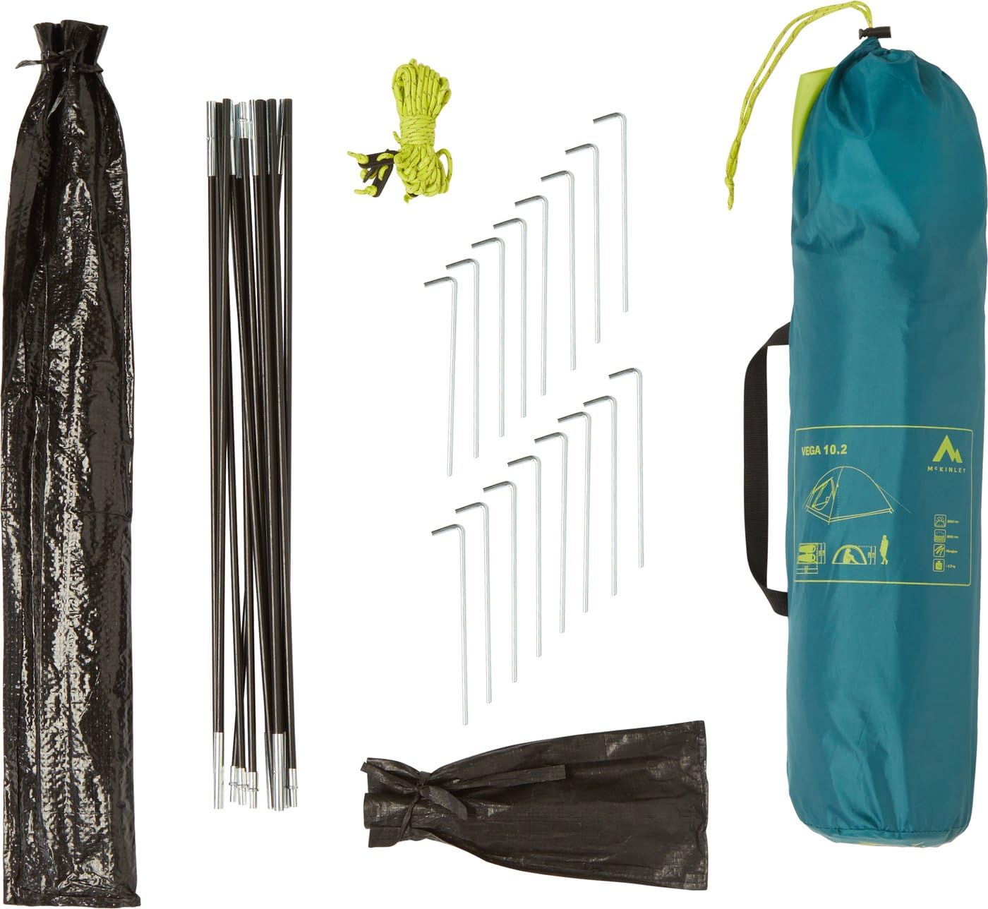 McKinley Vega 10.2 I Tente de Camping Blue Petrol/Green Li One Size