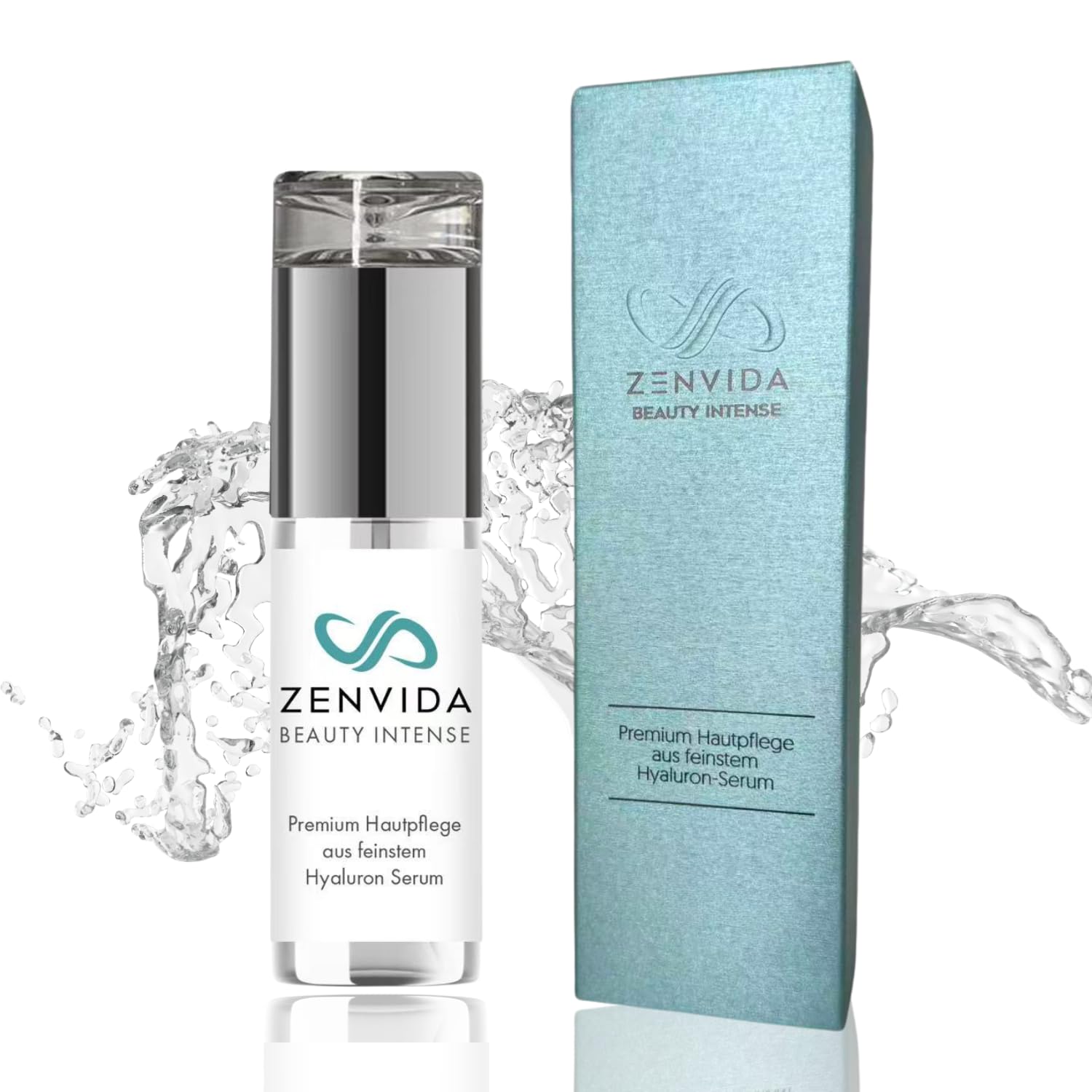 BEAUTY INTENSE Hyaluron Serum 50ml, Anti-Aging Elixier mit Zink, MSM & Silber, multimolekulare Feuchtigkeitspflege, vegan, made in Germany für sensible & reife Haut