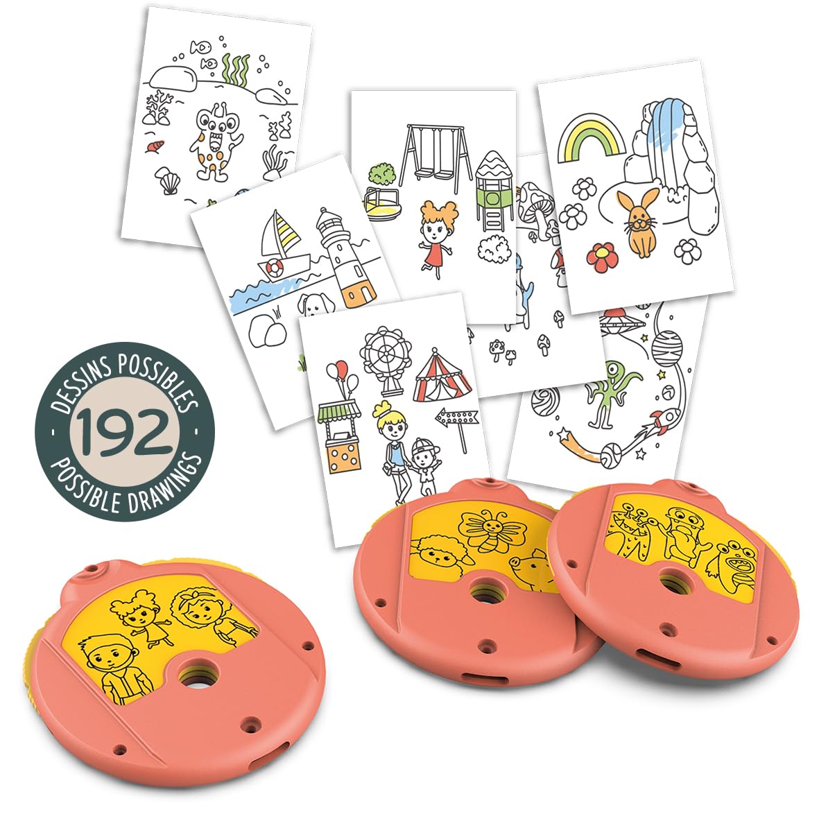 Smoby - Proiettore da disegno - Orientamento e nitidezza regolabili - 192 possibilità - Diversi temi - Animali, personaggi, ecc. - Dai 3 anni