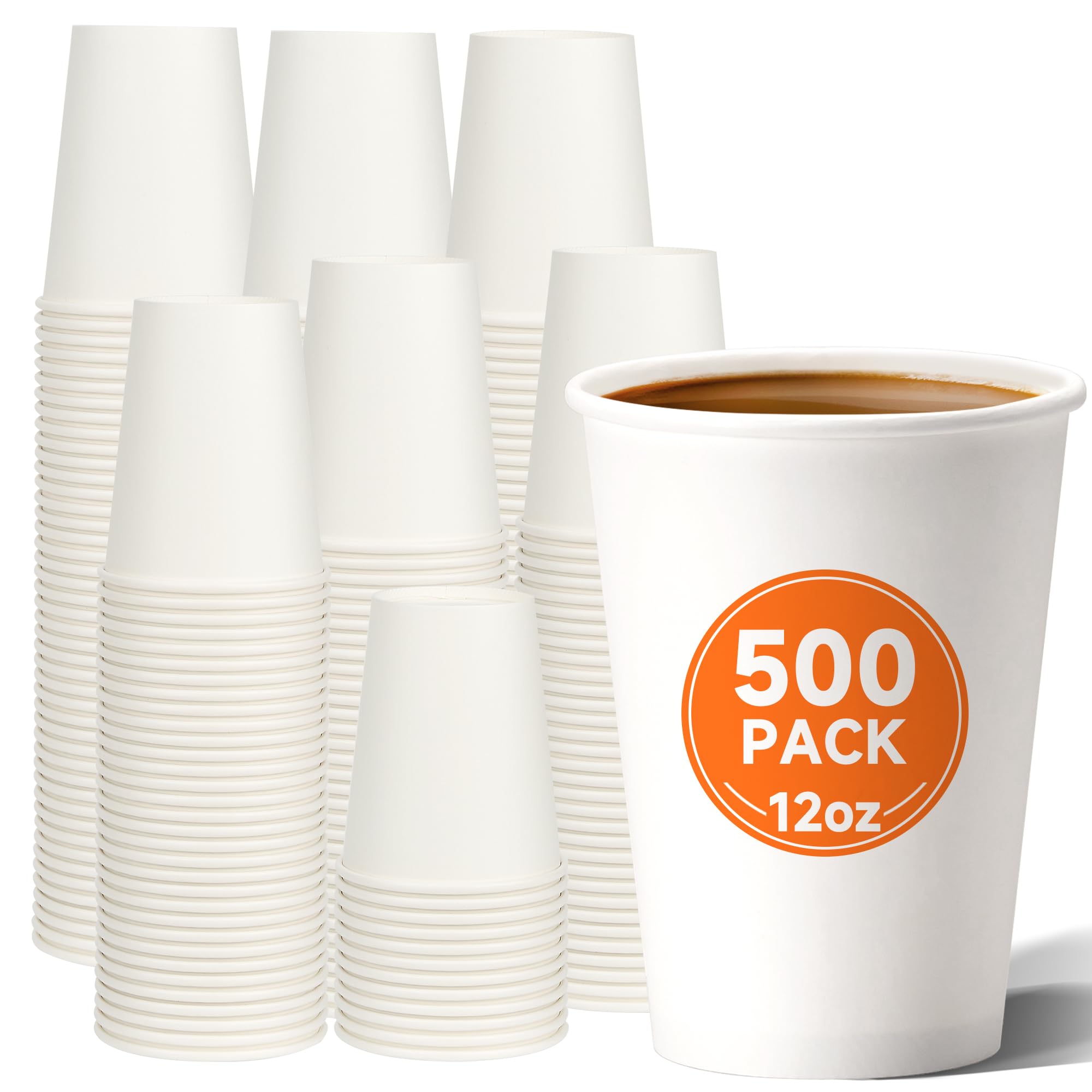 Disposable Coffee Cups with Lids - 100 Pack -15