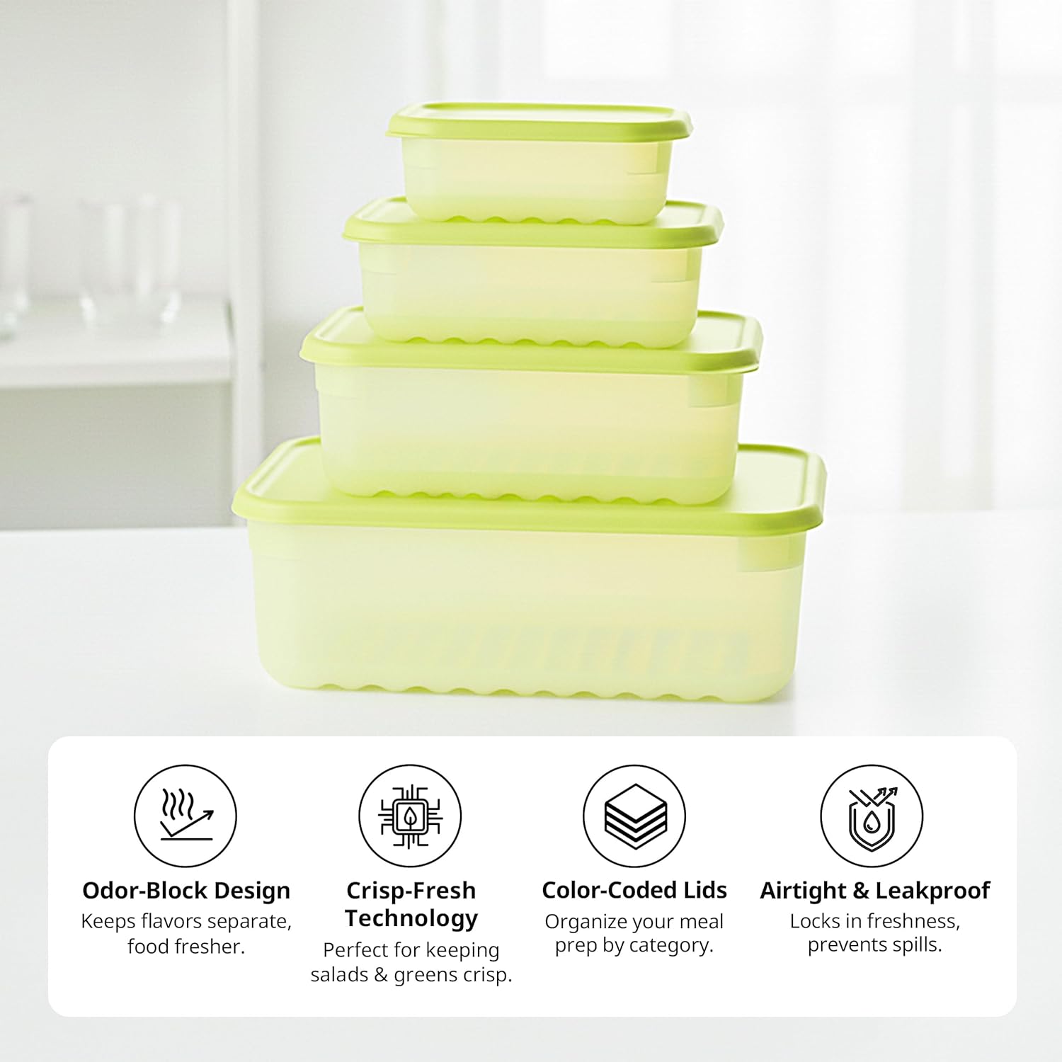 LocknLock HLE5100 Fresh-Block Plastic Food Storage Container with Lid for Fruits, Veggies, Produce, Meal Prep, Leftovers, BPA-Free, Airtight, Leakproof, Microwave, Dishwasher, Freezer-Safe, 330ml - Image 3