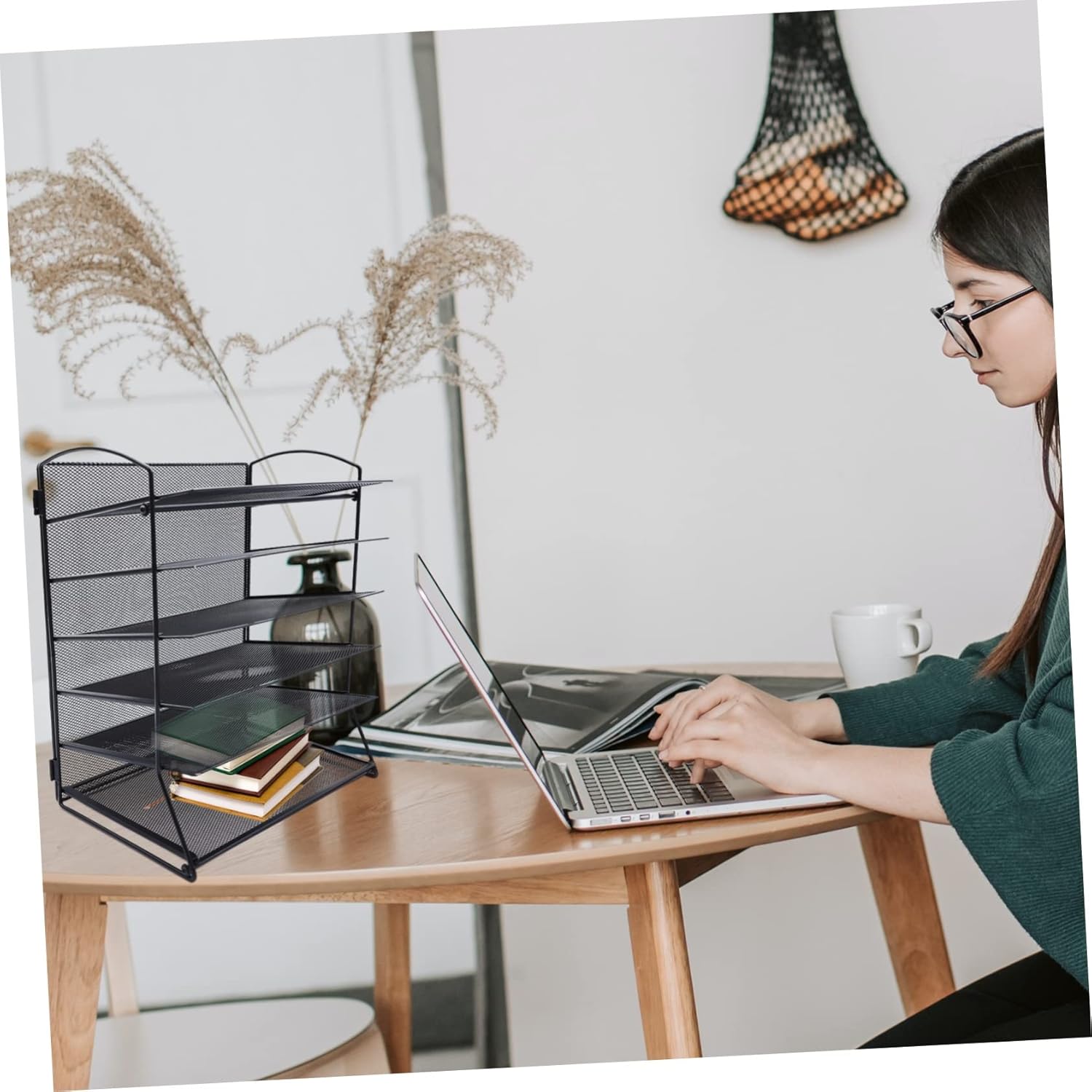 1set Detachable File Tray Iron File Rack Office Organizer Desk Mail Organizer Desktop Holder