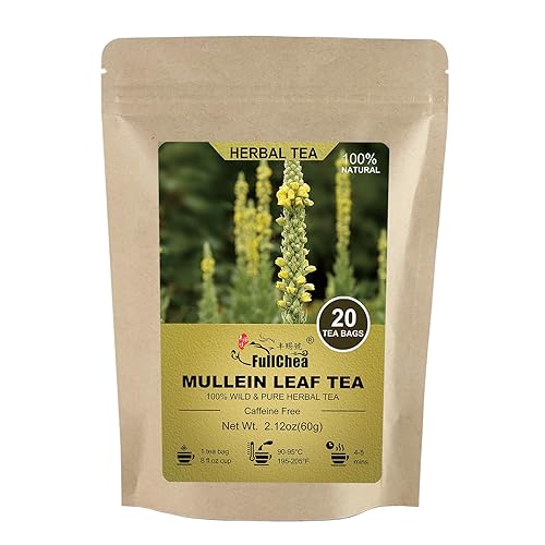 FullChea - Bolsas de té de hoja de gordolobo 20 bolsitas de té 011ozbolsa bolsas de té de gordolobo natural para pulmones - Sin OMG - Libre de