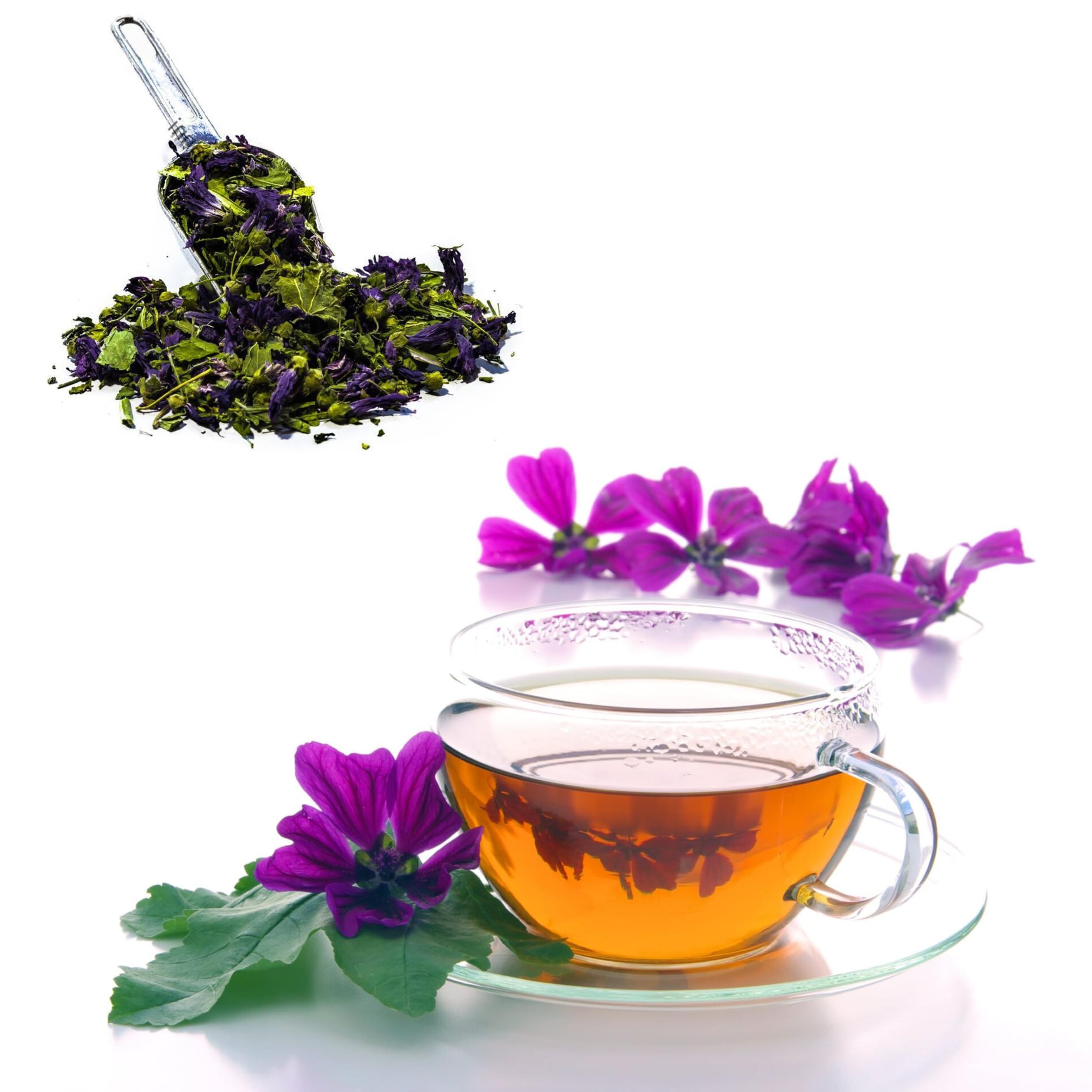 Biokyma - Tisana Foglie e Fiori di Malva 1kg | Accademia della Tisana | Foglie e Fiori Interi e Secchi 100% Naturale | Confezione da 1000gr