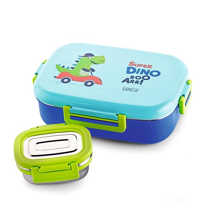 GANESH Genius Insulated Airtight Leak-Proof Lunch Box for Office, School, Picnic - 750 ml - Green