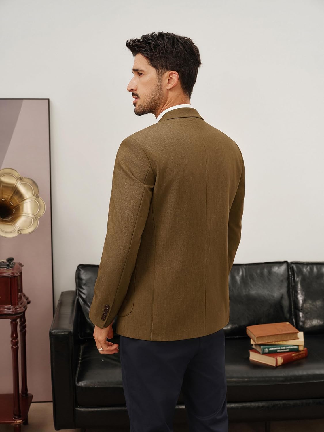 PJ PAUL JONES Mens Blazer Casual Two Button Sport Coats Notched Lapel Solid Suit Jackets - Image 6