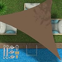 Vista 41 de Toldo triangular de bloqueo UV, toldo impermeable para jardín al aire libre para patio con kit de herrajes de acero inoxidable 304, gris, 6.5 x 6.5