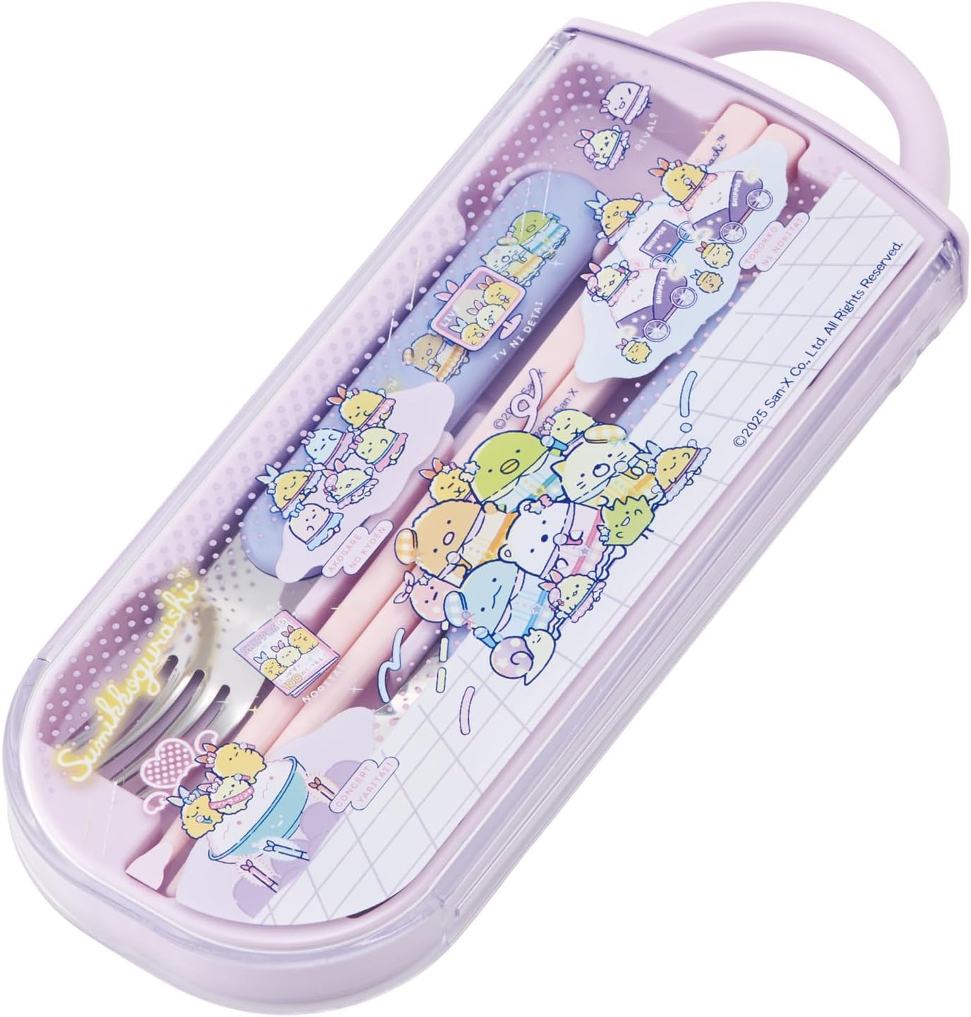 Skater TACC2-A Children's Trio Set, Chopsticks, Spoon, Fork, 6.5 inches (16.5 cm), Sumikko Gurashi, Dream Tail