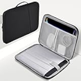 13 inch Laptop Sleeve Case for 2025-2022 MacBook Air 13.6 inch M4 M3 M2 Chip A3240 A3113 A2681 Water-Resistant Shockproof Handle Bag Cover w/Accessory Pocket -Black