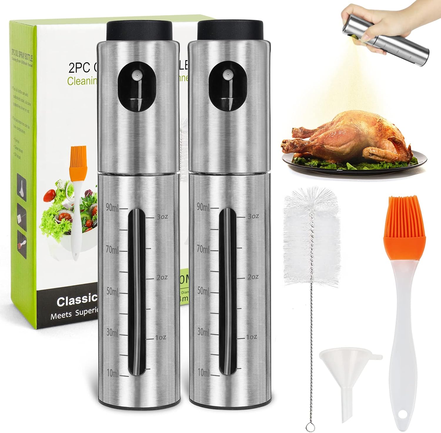 BESTBEL Olive Oil Sprayer for Cooking Stainless Steel Oil