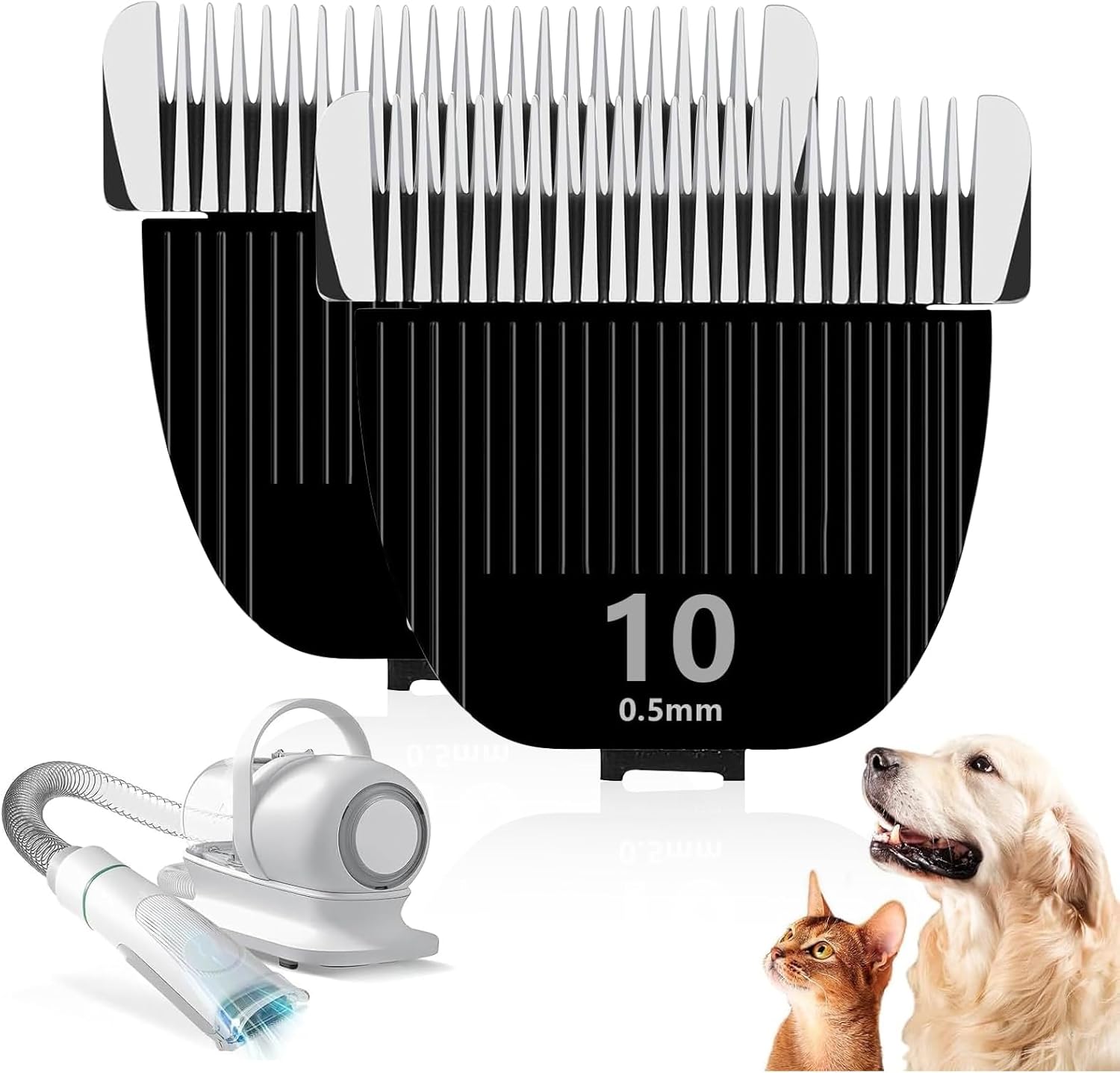2PCS Replacement Blade for nebot P1 Pro Pet Grooming Kit & Vacuum,Size-10 Cut Length 1/50"(0.5mm),Made of Ceramic Blade & Stainless Steel Blade
