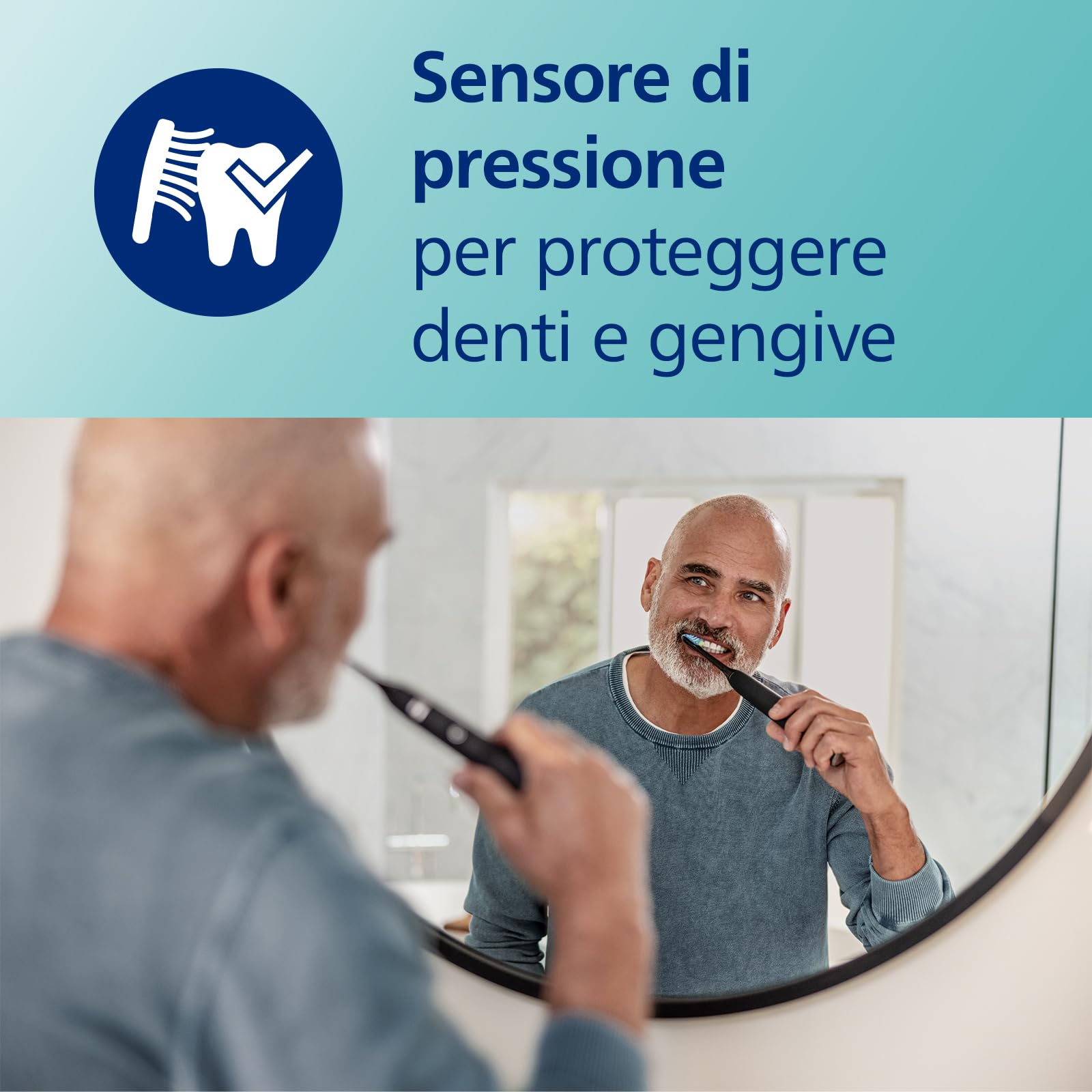 Philips Sonicare ProtectiveClean 5100 Spazzolino Elettrico, Spazzolino Sonico con 3 Modalità di Spazzolamento, Sensore di Pressione, Sanitizzatore a Raggi UV, Nero, Modello HX6850/57