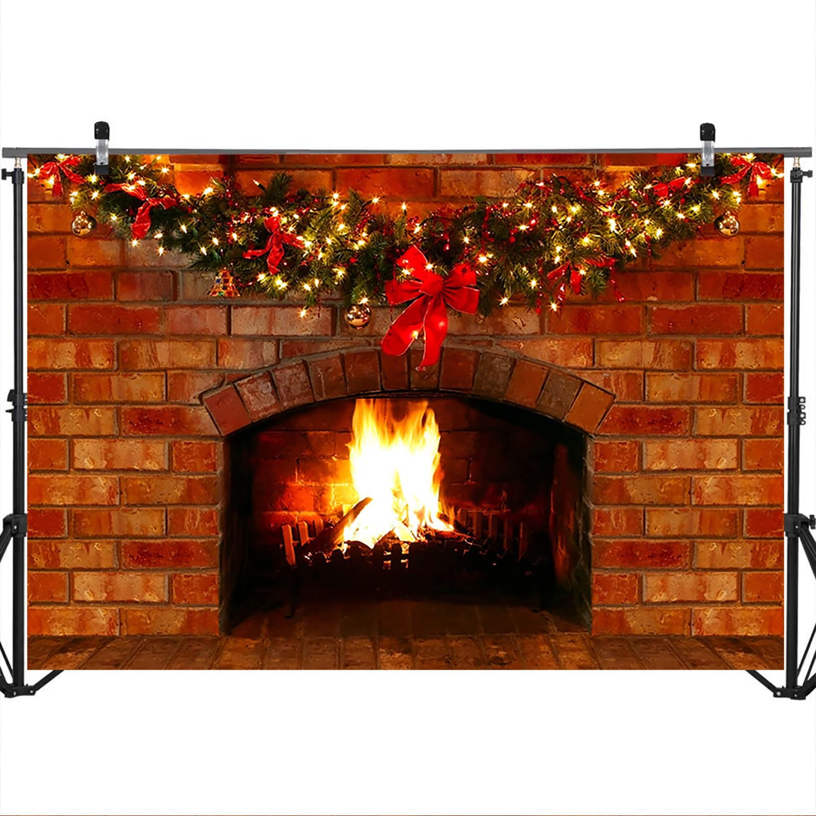 Avezano Kerst Open Haard Achtergrond Kerstboom Geschenken Houten, image size:1600x1600