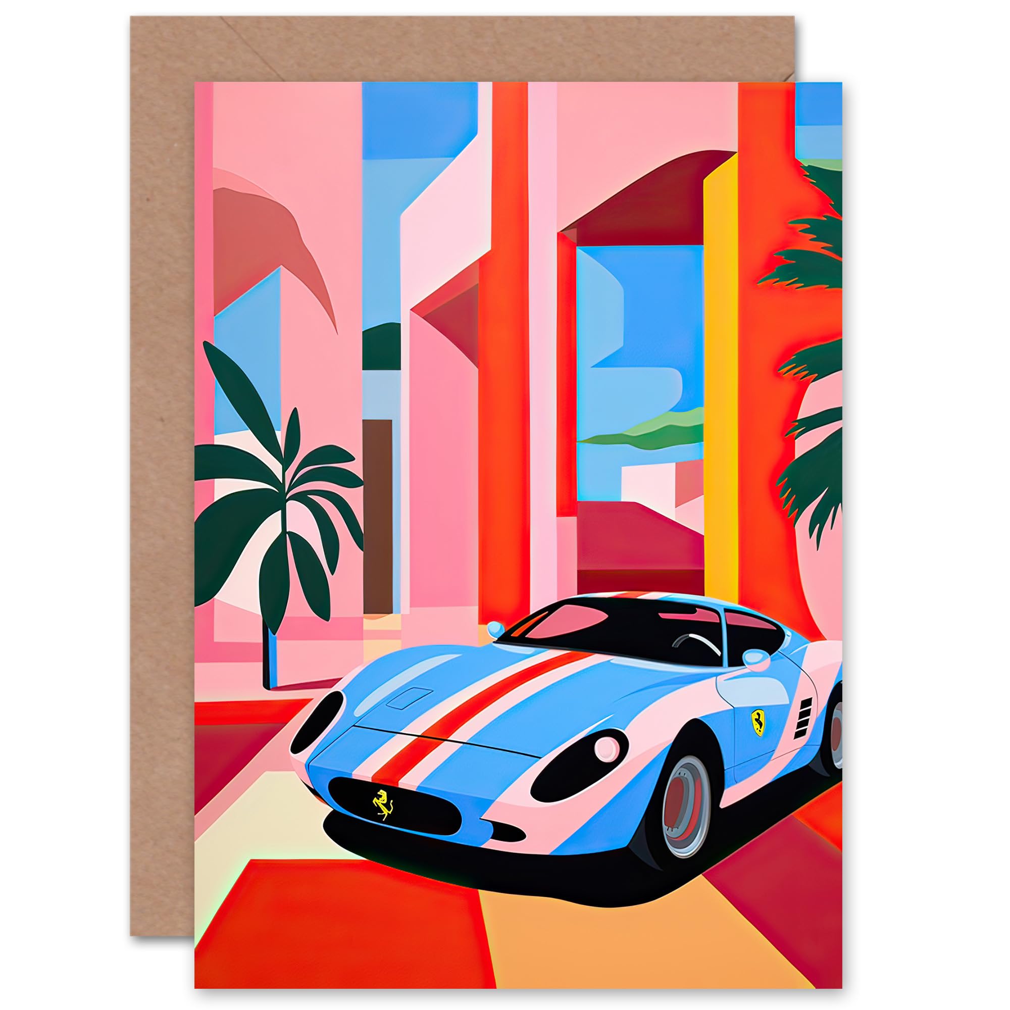 Artery8 Luxury Sports Racing Car for Husband Him Dad Son Brother Birthday Thank You Congratulations Blank Art Greeting Card