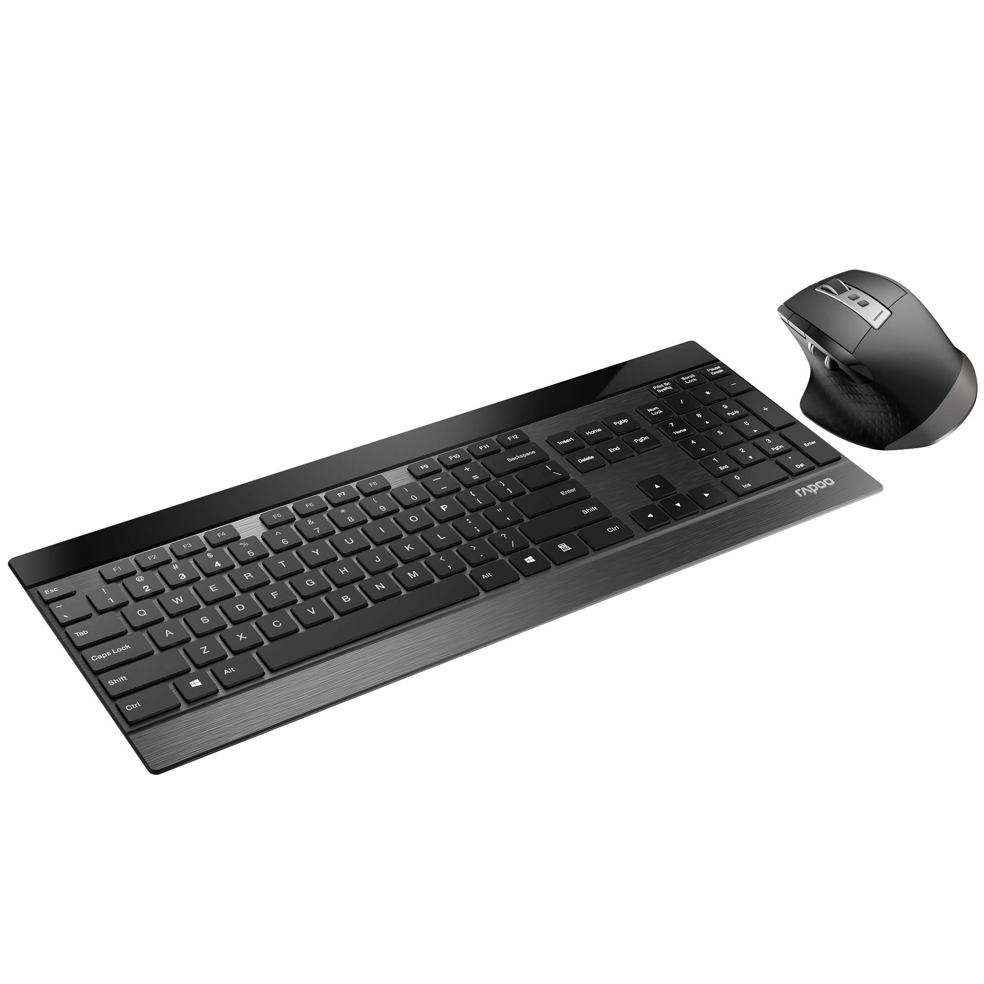 RAPOO 9900M Multi-modo inalámbrico ultra delgado teclado avanzado ratón conjunto combinado de escritorio | Negro