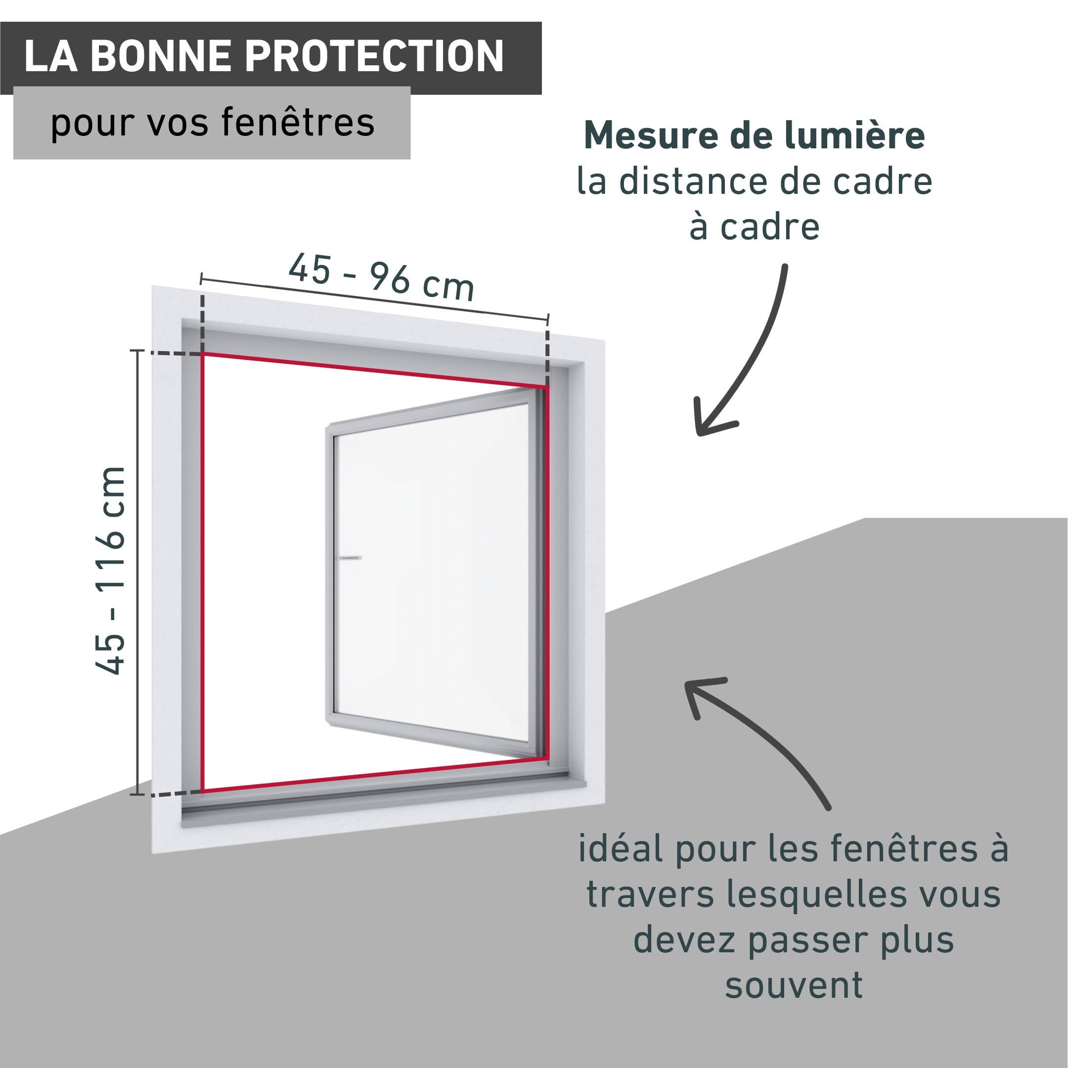 Windhager Expert 03242 Ultra Flat Moustiquaire pour Fenêtre Moustiquaire Protection Mosquito Kit Auto-Assemblage Blanc 100 x 120 cm
