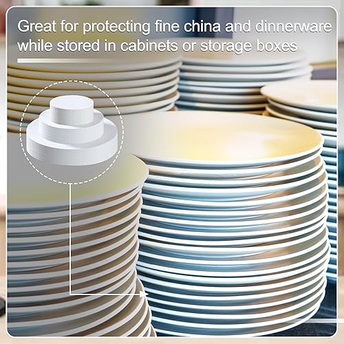 Miniatura 6 de Mixweer Divisores de platos de fieltro para almacenamiento de platos, juego de 120 y 3 tamaños, protectores suaves de platillos redondos,