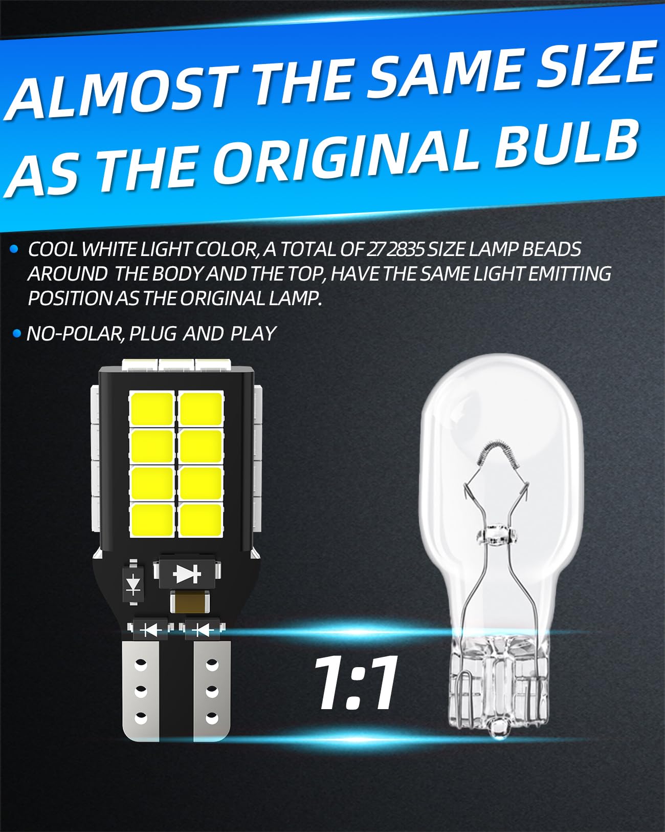 OBOLED W16W T15 LED Lampadina CANBUS Senza Errori 921 912 19SMD Estremamente Luminoso Nessuna Polarità Replacment Auto Retromarcia Parcheggio Luci Posteriori Lampadine 12V 24V 6000K Bianco 2X