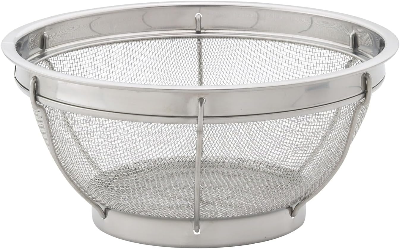 HIC Kitchen Reinforced Mesh Colander, 10-Inch, 18/8 Stainless Steel