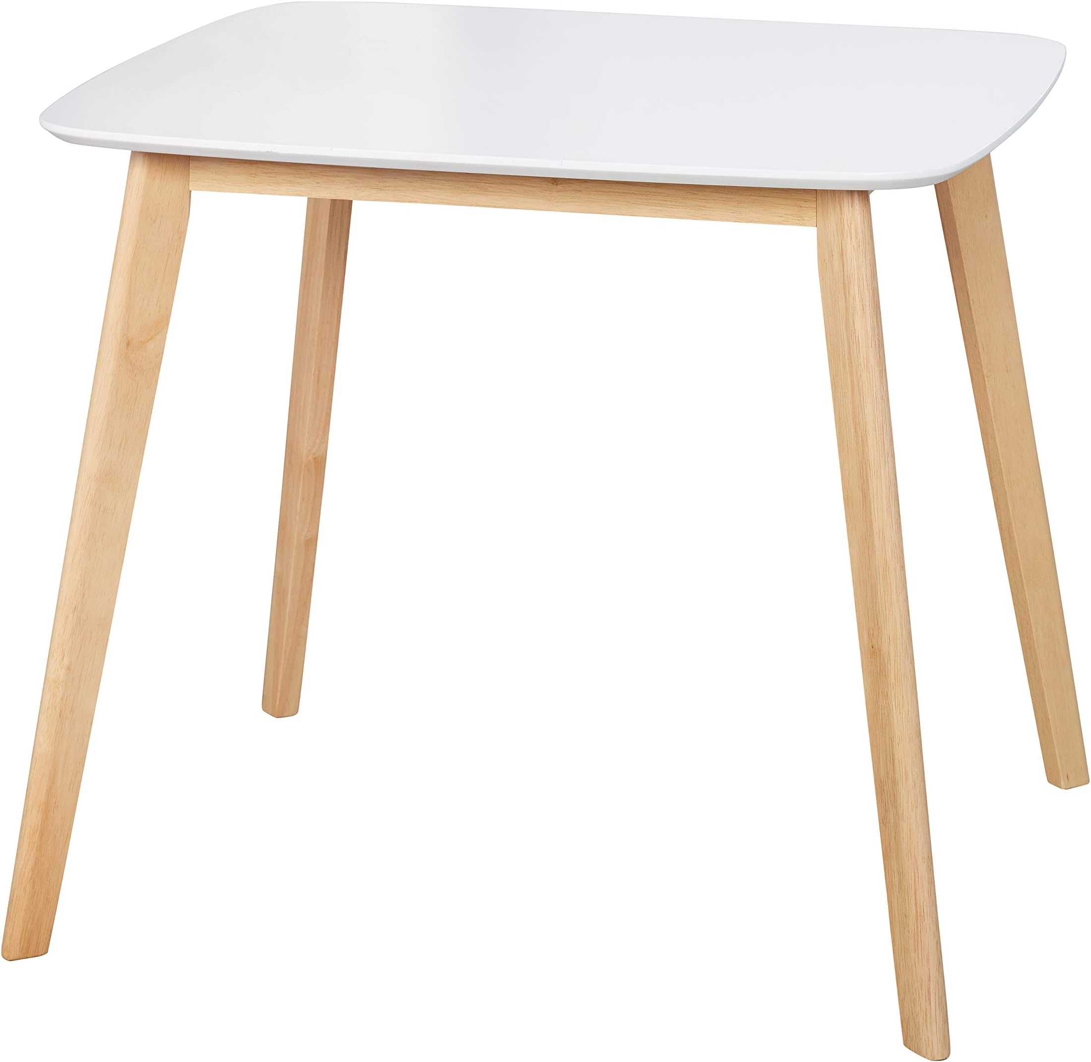 Target Marketing Systems Modern Mid Century Two Tone Square Dining Table, 35", White/Natural