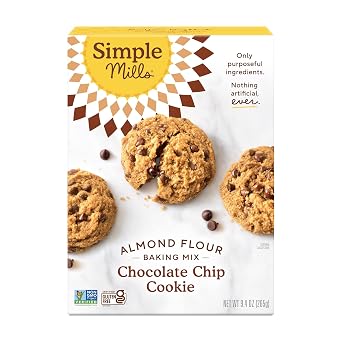 Simple Mills Almond Flour Baking Mix, Chocolate Chip Cookie Dough Mix - Gluten Free, Plant Based, 9.4 Ounce Pack of 1