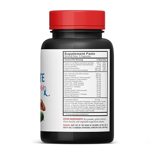 Miniatura 2 de Suplemento de palma enana americana para apoyo de próstata, hoja de ortiga, palma enana, frambuesa roja, graviola, hoja de té verde, hongo reishi, 1