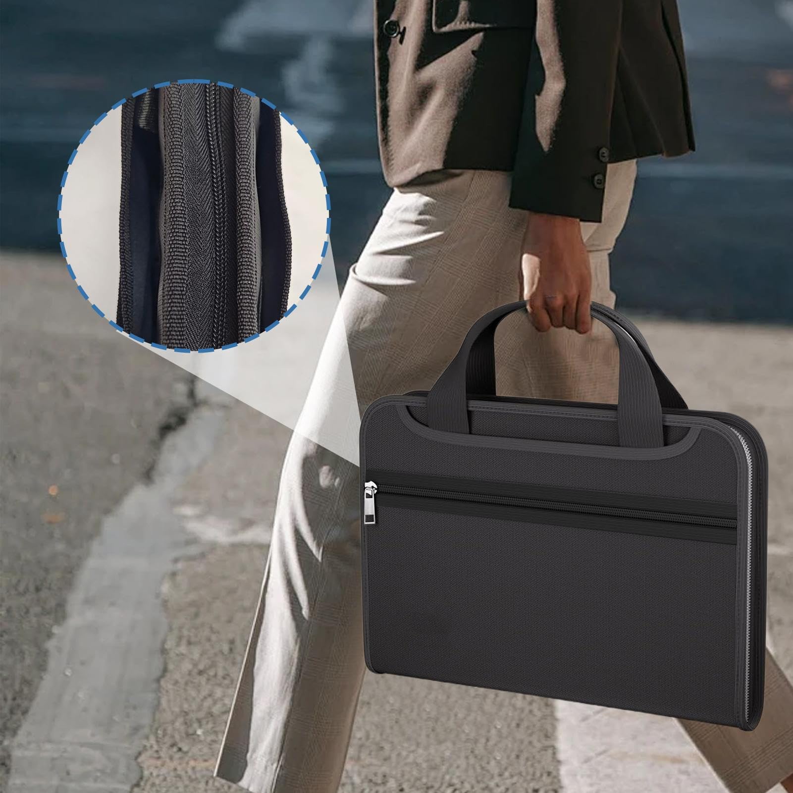 Feuerfestem Dokumentordner, feuerfestem Dokument Organizer Ordner Fireproof | Fire Safe Bag für wichtige Dokumentespeicher, Multi -Taschen mit Griff & Etiketten
