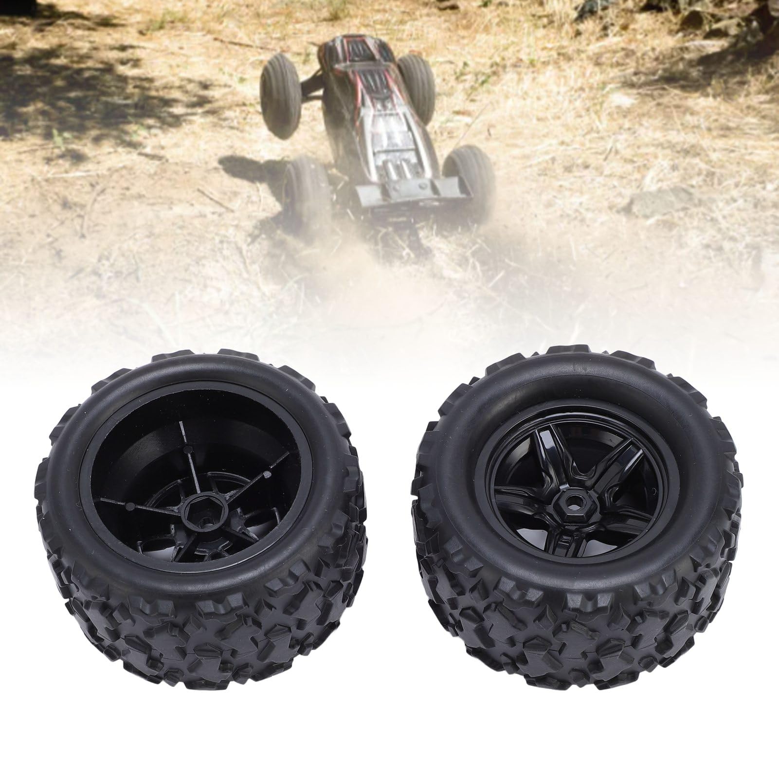 Almeigrity 2 pièces pneus de voiture RC en caoutchouc 1:18 pneus de voiture RC brossé pour HS 18301 18302 18303 18304 18311 18312 18313 18314