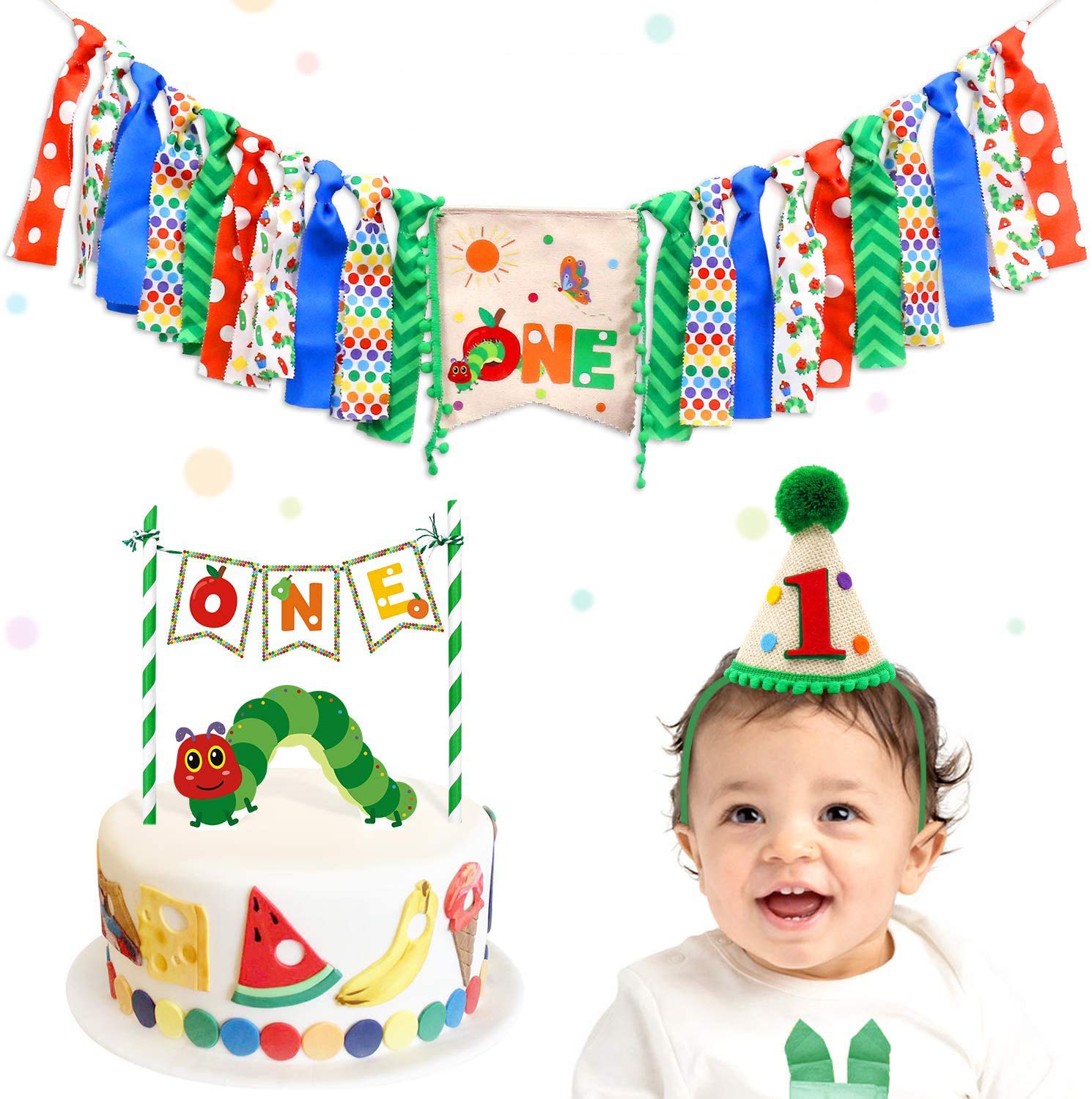 Buy 3In1 Caterpillar First Birthday Party DecorationsSpring Rustic